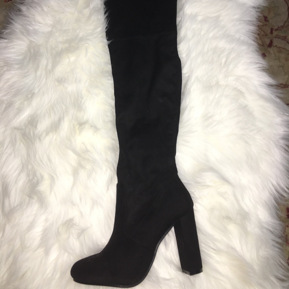 NWT Fashion Nova suede thigh high boots